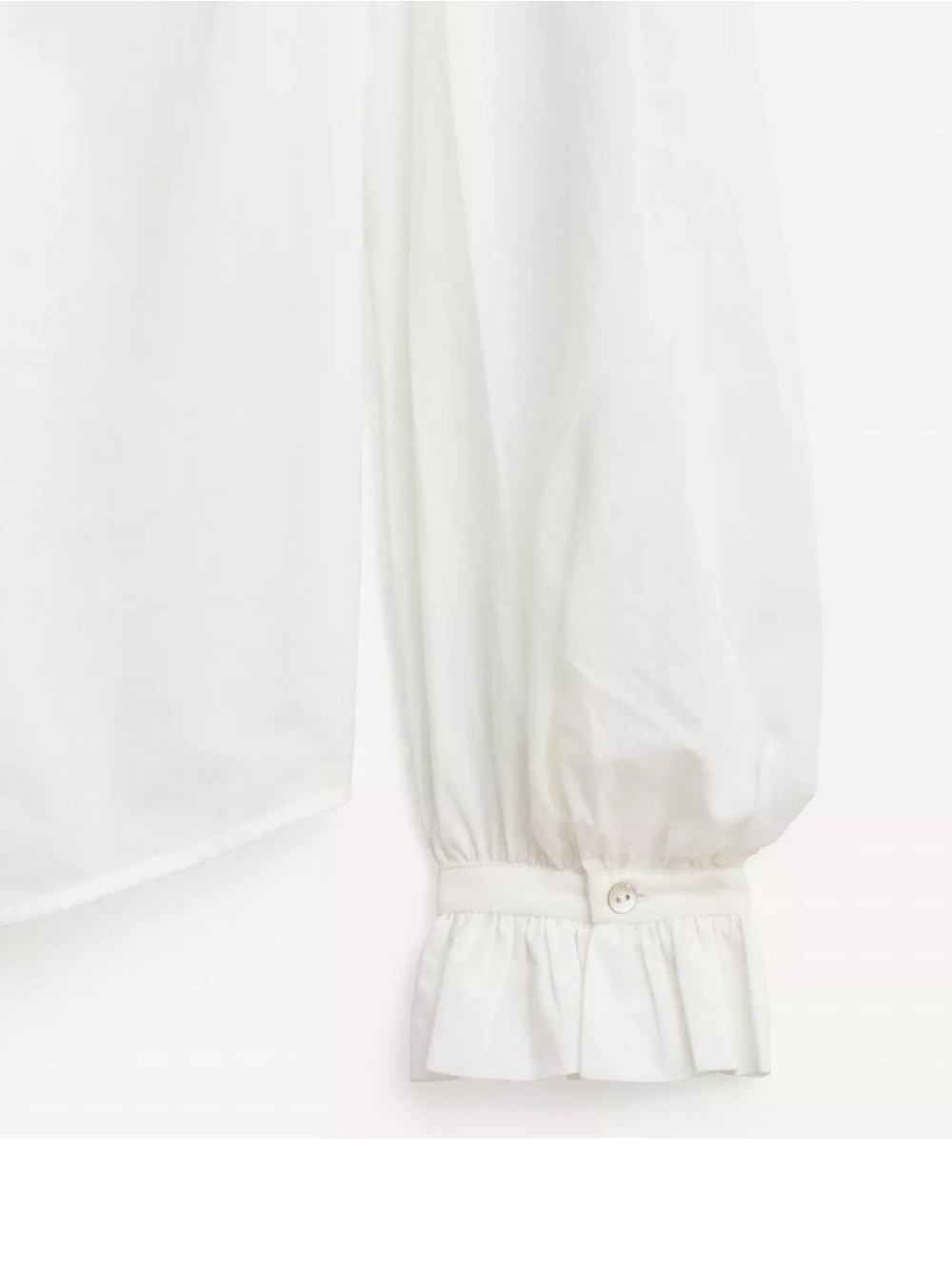 Zara White Pleated Button-Down Shirt - Picture 8 of 13